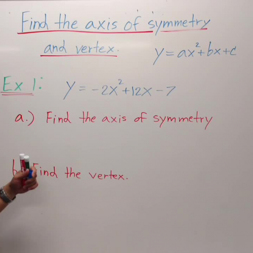 Algebra 1B Lesson 15 Find the Axis of Symmetry and Vertex