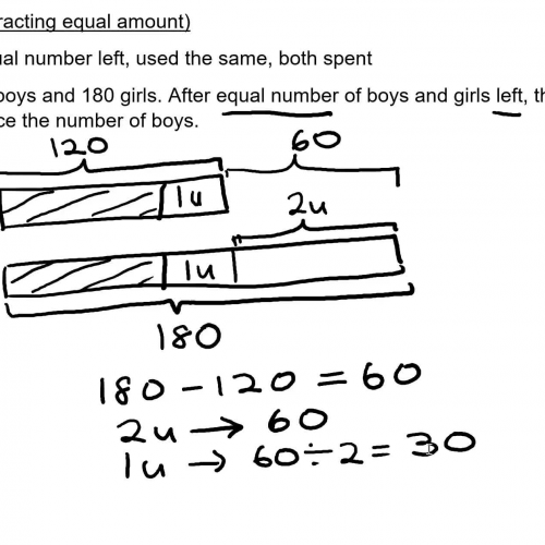 Mathematics Concept - Subtracting Equal Amount