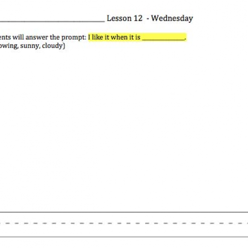 Lesson 12 Wednesday