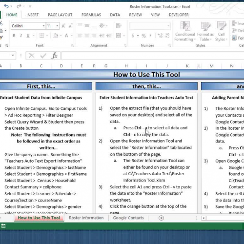 Pulling Student Information from Infinite Campus for Teachers Auto Text