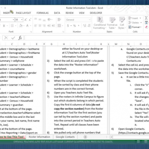 Using the Roster Information Tool in Teachers Auto Text