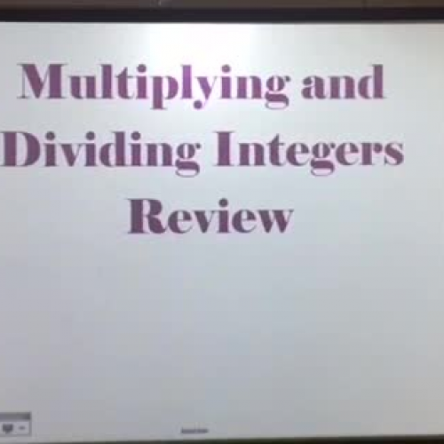HW 08.04.16 Multiplying & Dividing Integers Review
