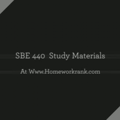 SBE 440 study material 
