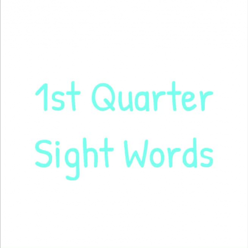 First Grade Sight words
