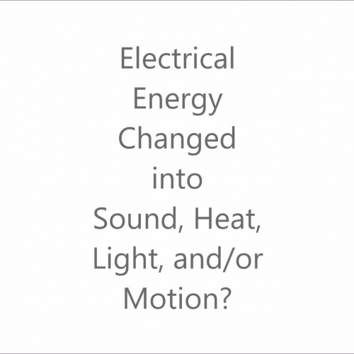 Electrical Energy Changed Into Other Forms of Energy