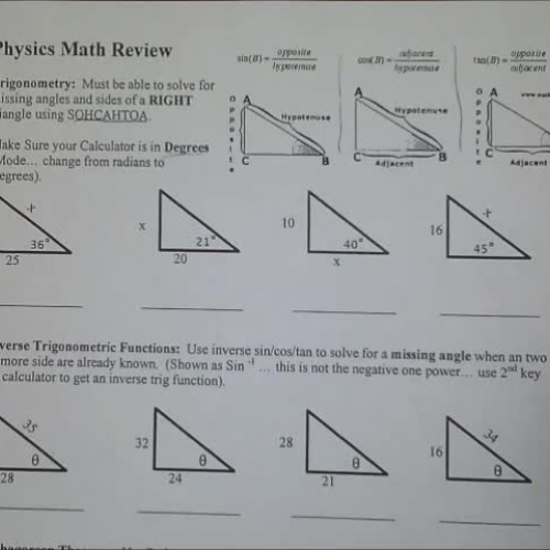 Physics Math Review
