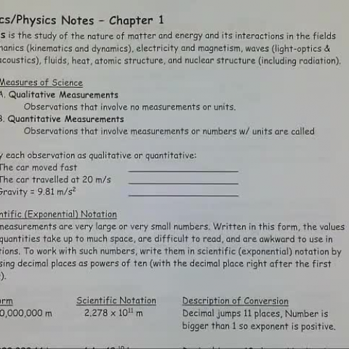 Physics Chapter 1 Review