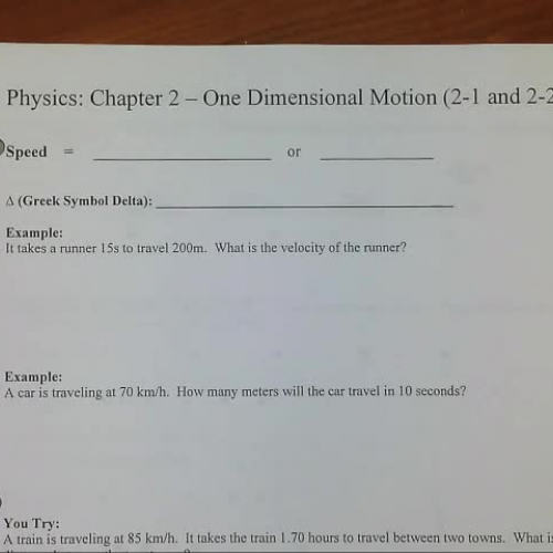 Physics Chapter 2 1-D Motion