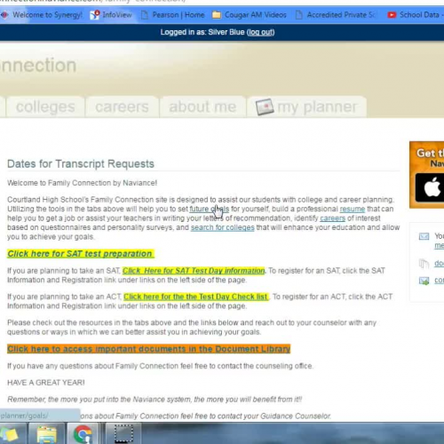 Naviance for College Applications Tutorial