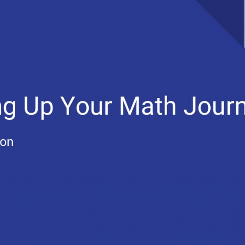 Setting Up Your Math Journal
