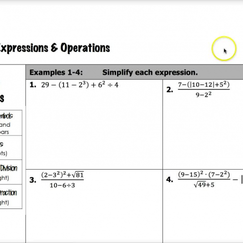 1.2 Expressions & Operations