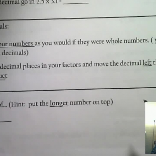Multiplying Decimals 082216