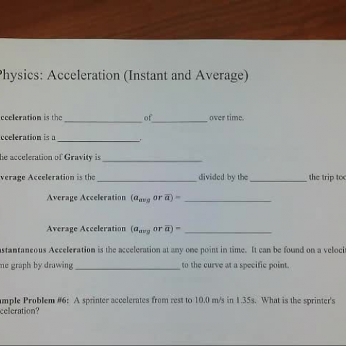 Acceleration (Instantaneous and Average)