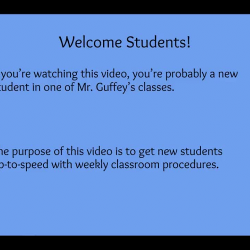 Class Procedures Introduction