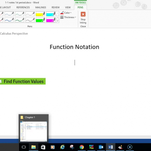 Pre-Cal 1-1 Function Notation and Find Function Values