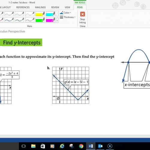 Pre-Cal 1-2 Finding y-intercepts