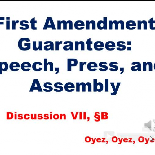 7B: First Amendment: Speech, Press, Assembly