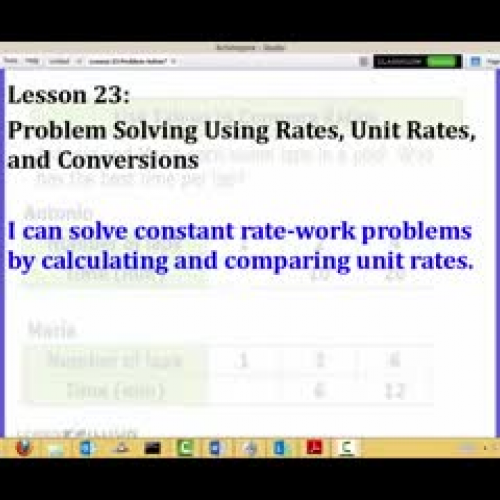 Engage NY Grade 6 Module 1 Lesson 23 - Problem Solving Using Rates and Conversions