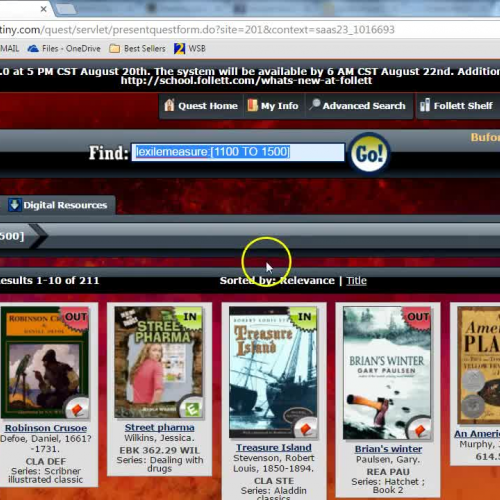 Destiny Lexile Suggestions