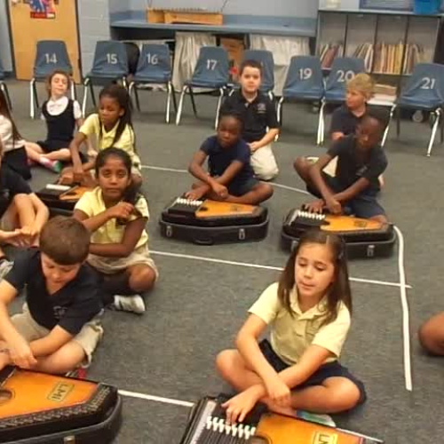 16-17 Mr. Bishop's 3rd grade class "Are You Sleeping? on autoharp