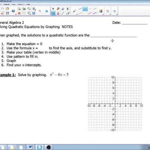 Solving Quadratic Equations by Graphing