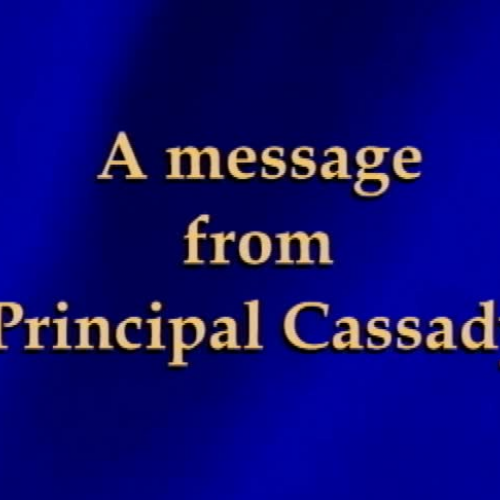 Principal Cassady Opening Message