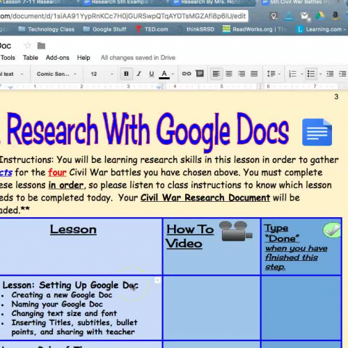Setting up Research Google Doc