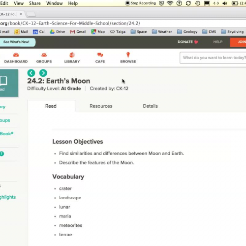 24.2 CK12 Earth Science for Middle School - Earth's Moon