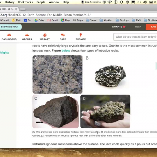 4.2 CK12 Earth Science for Middle School - Igneous Rocks