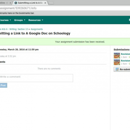 Submitting a Google Doc as a Link on Schoology
