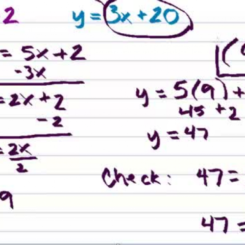 Solving a System of Equations With Substitution