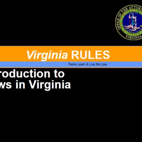 VBCPS - VA Rules (GOV) - Module 1- Introduction to Laws in Virginia 16-17 