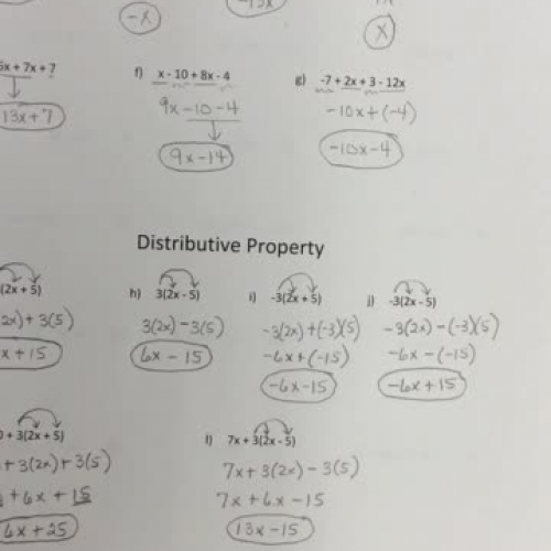 1.2  Combining Like Terms and Distributive Property