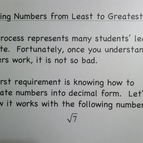 SSHSMATH -Ordering Numbers and Evaluating Expressions