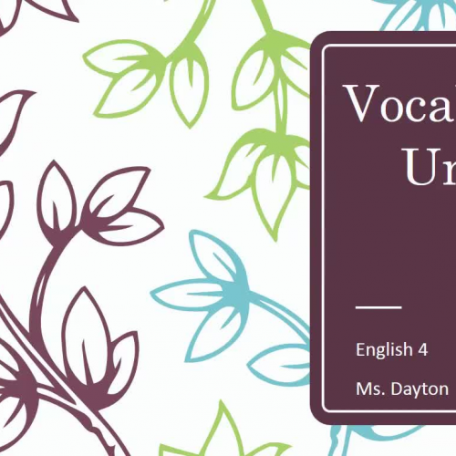 English 4 Vocab Unit 1