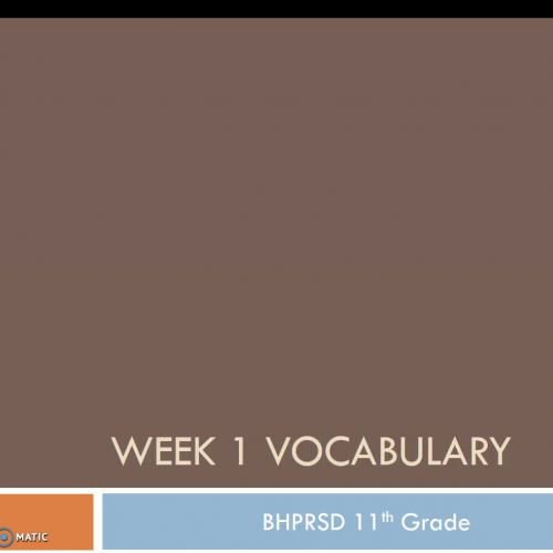 English 3 Vocabulary Unit 1