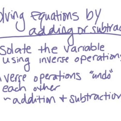 Solving One-Step Equations using Addition and Subtraction