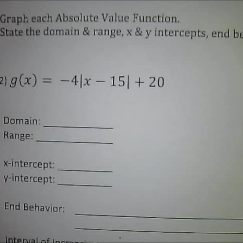 Graphing Absolute Value Functions #2
