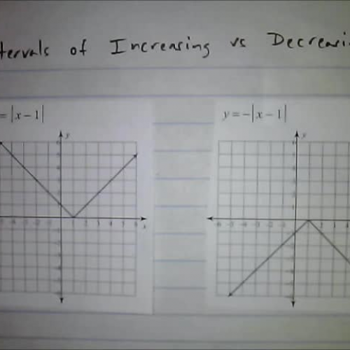Intervals of Increasing vs. Decreasing