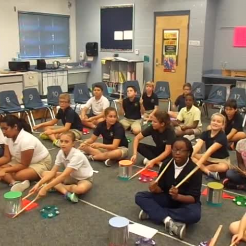 16-17 Ms. Etts' 5th grade class playing "Can Can" by Offenbach, from KidStix by Almeida