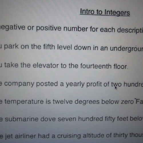 intro to integers