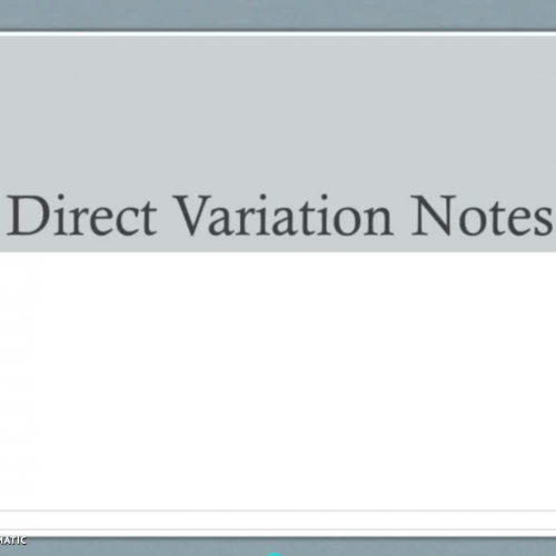 Direct Variation Notes