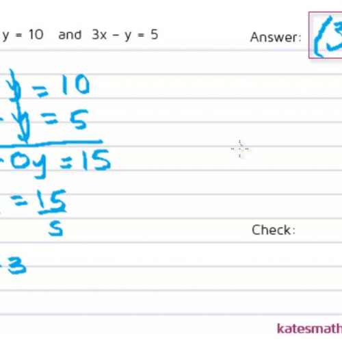 Solving a System of Equation with Elimination (Basic)