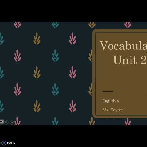 English 4 Vocabulary Unit 2