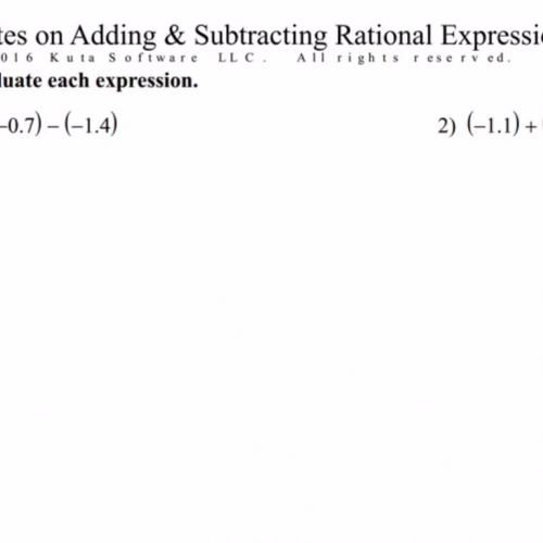 Adding and Subtracting Rational Expressions