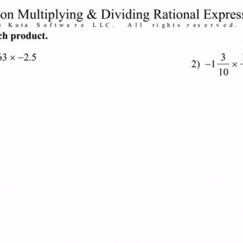 Multiplying and Dividing Rational Expressions