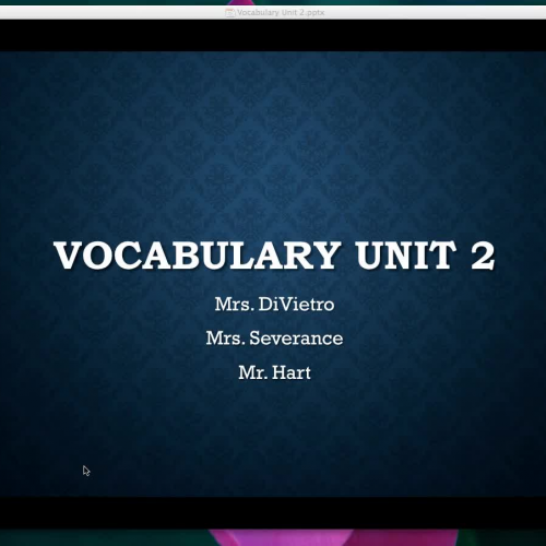 English 1 Vocabulary-Unit 2