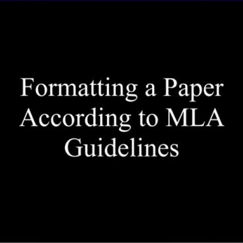 MLA Format Tutorial 1