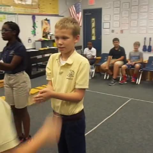 16-17 Ms. Etts' 5th grade class playing "Omochi" Japanese hand clapping game