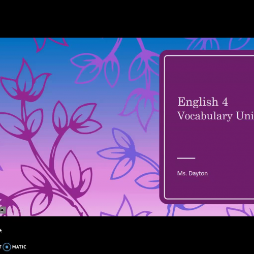 English 4 Vocabulary Unit 3